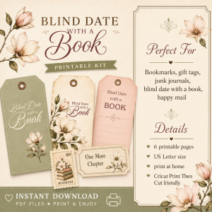 Romantic Magnolia Bookish Printable Ephemera Kit